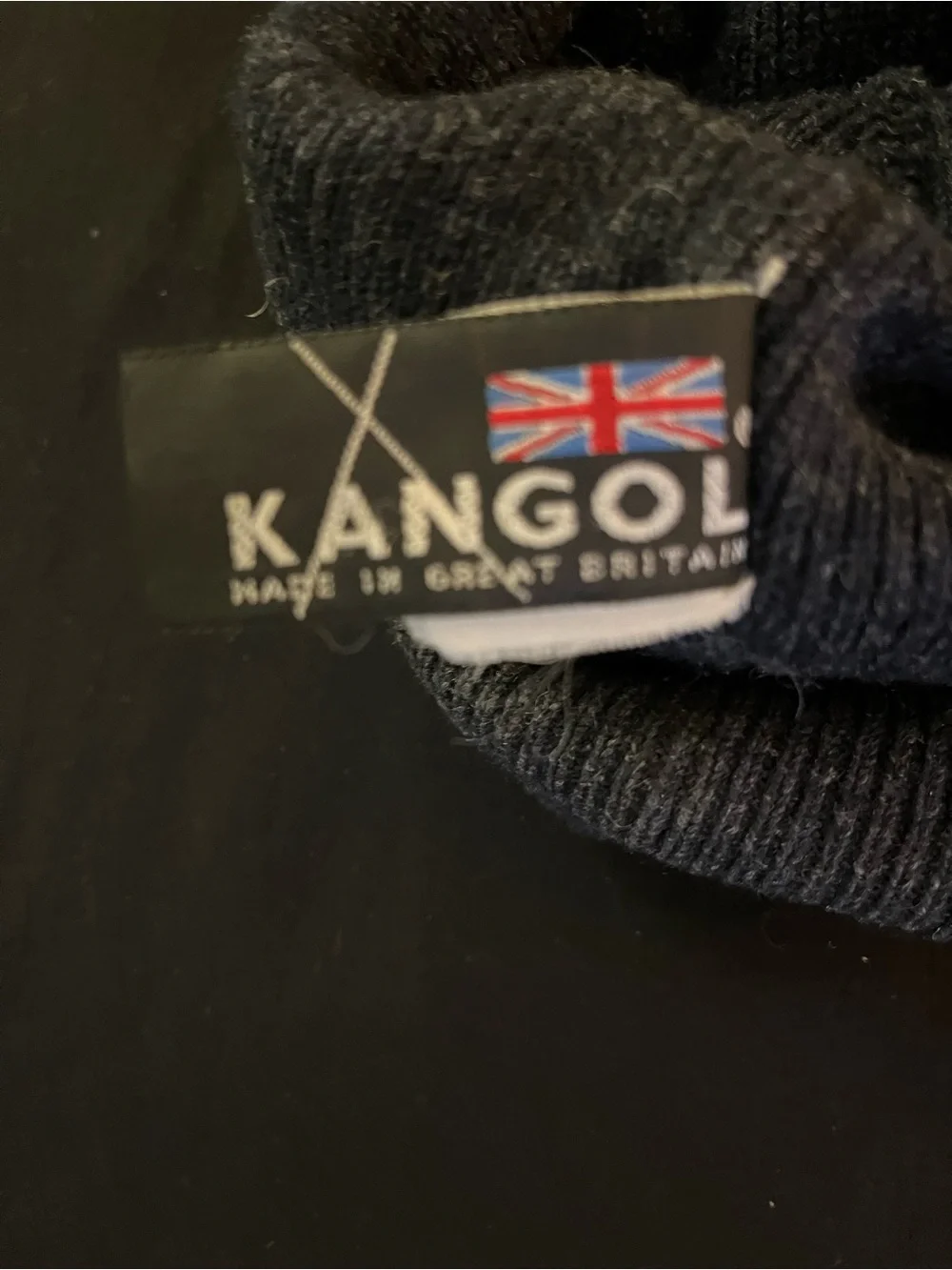 Vintage Kangol Beanie Hat Gray Charcoal Knit Cuffed Made in Great Britain OSFM